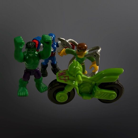 Playskool Marvel Super Hero Hulk Captain America Doc Ock Adventure Hero’s A12 - Picture 9 of 12